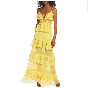 Yellow Ruffled Maxi Dress ( shortened)